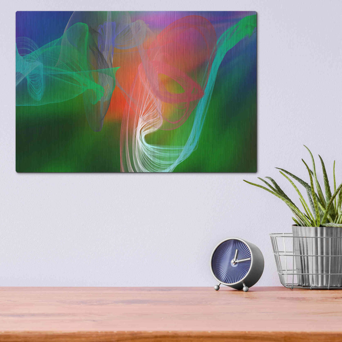 Luxe Metal Art 'Inverted Color In The Lines 8' by Irena Orlov Metal Wall Art,16x12