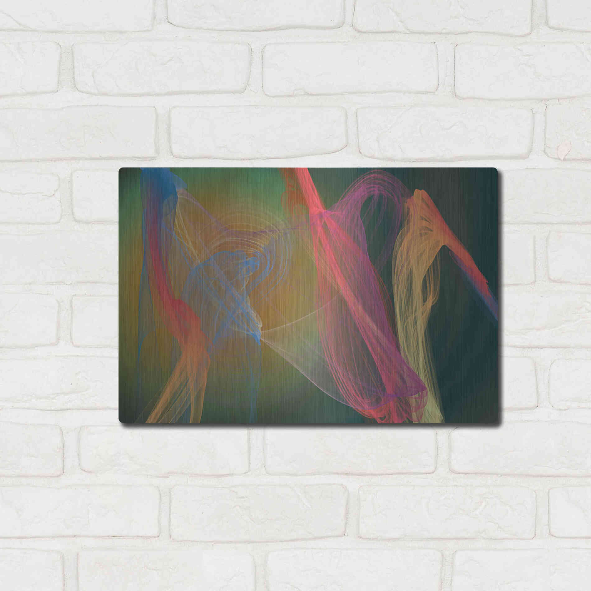 Luxe Metal Art 'Inverted Color In The Lines 9' by Irena Orlov Metal Wall Art,16x12