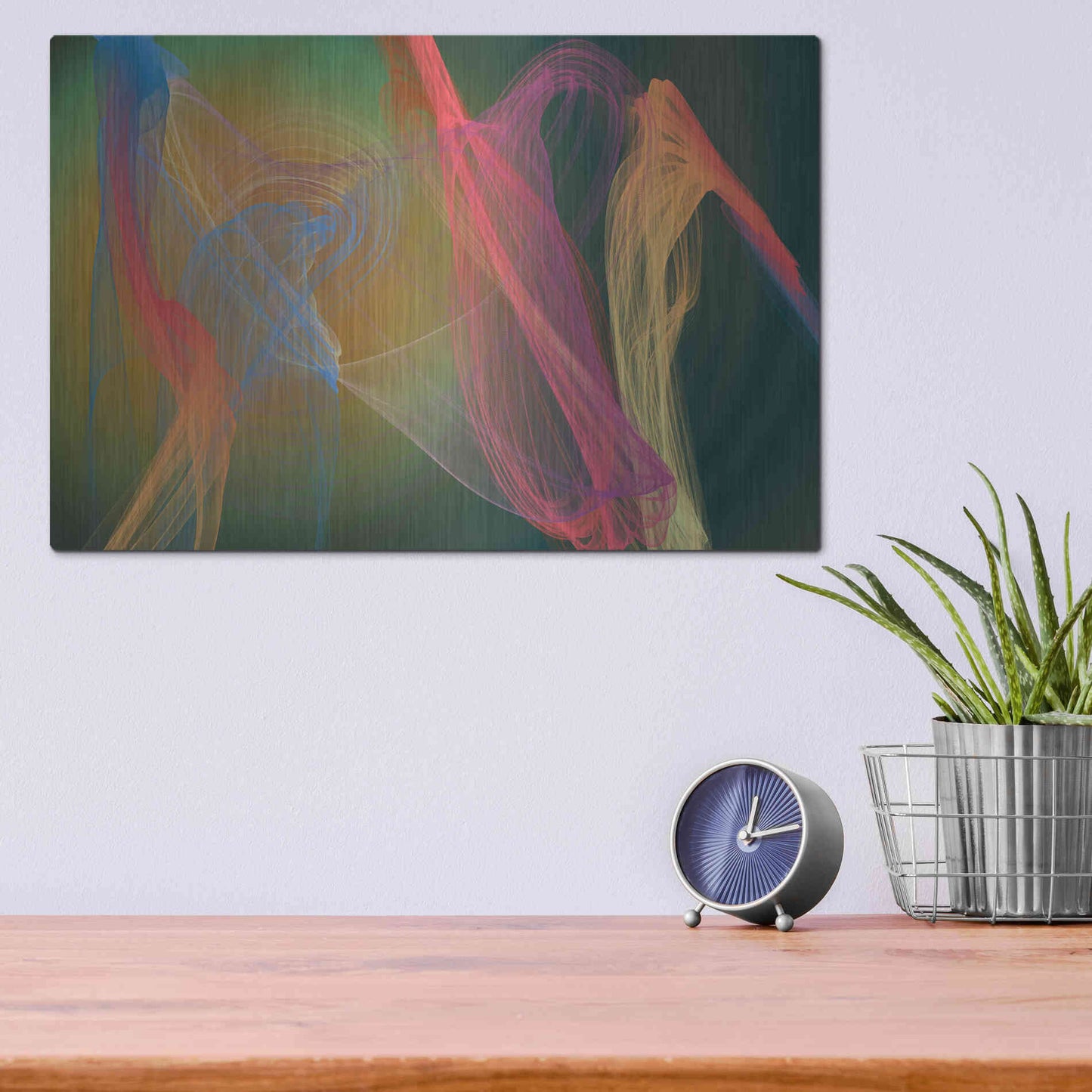 Luxe Metal Art 'Inverted Color In The Lines 9' by Irena Orlov Metal Wall Art,16x12