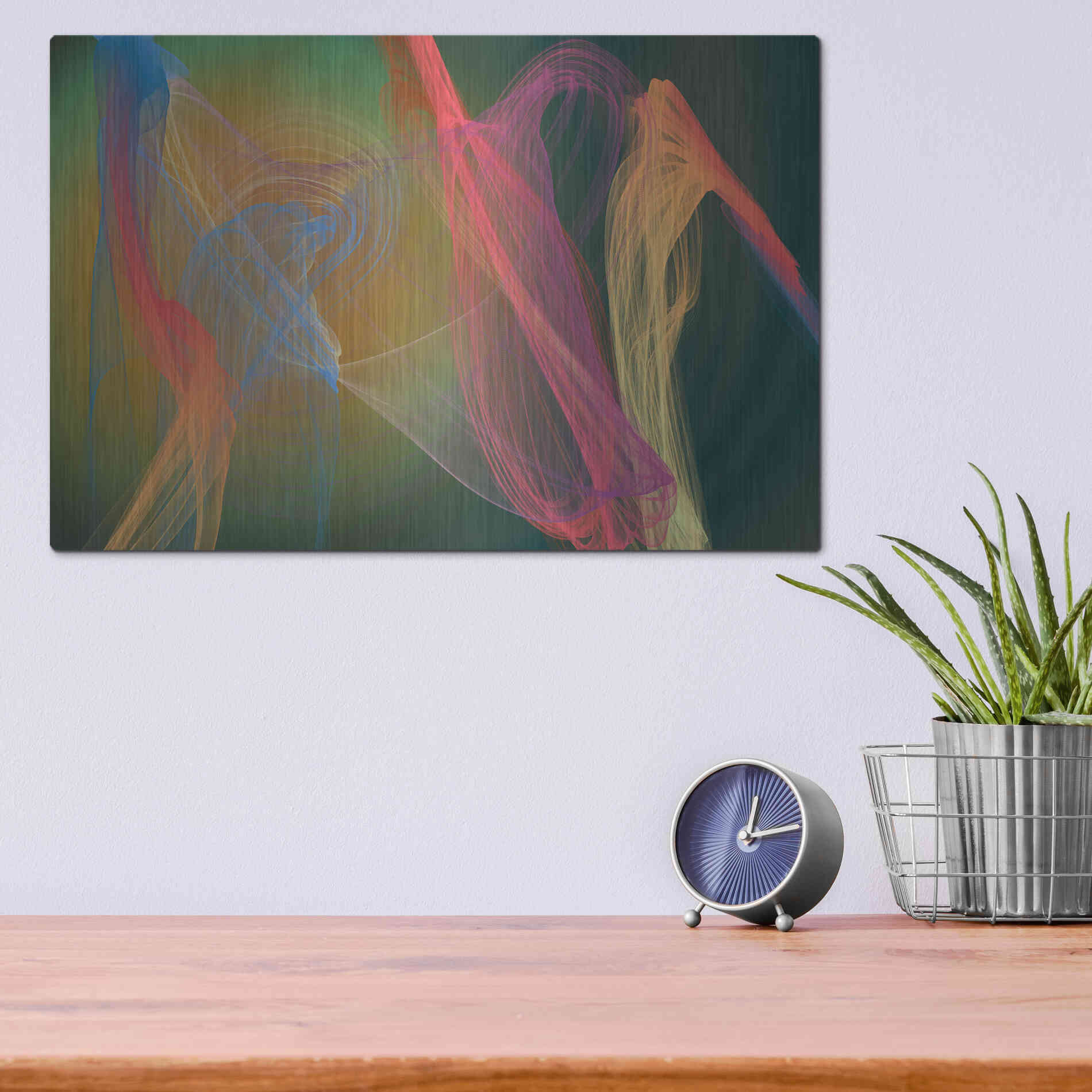 Luxe Metal Art 'Inverted Color In The Lines 9' by Irena Orlov Metal Wall Art,16x12