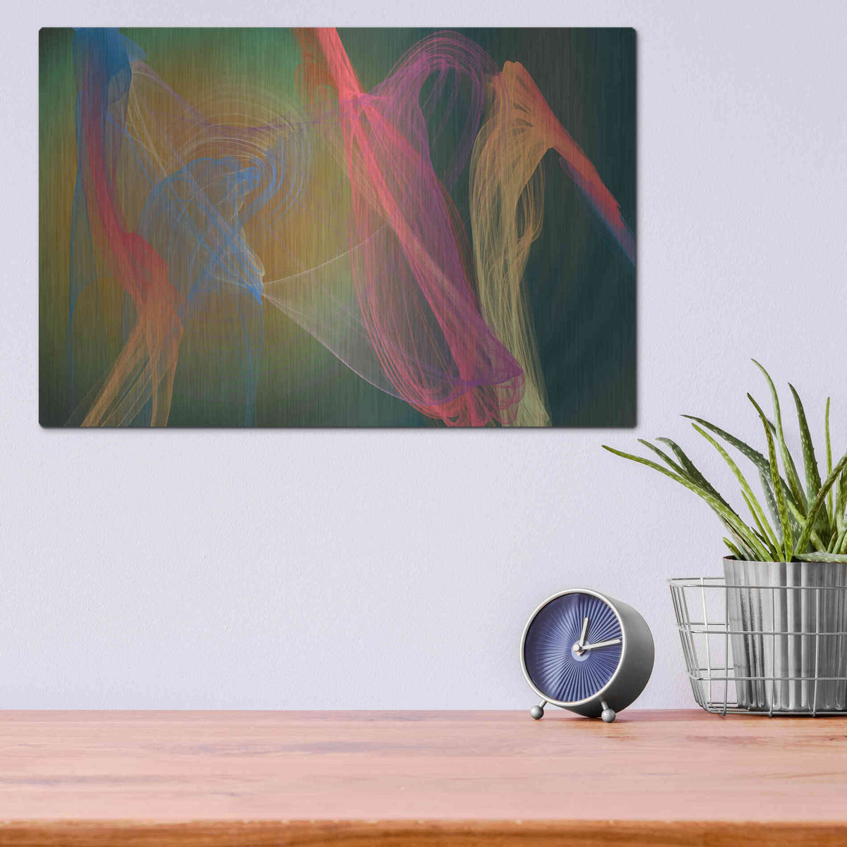Luxe Metal Art 'Inverted Color In The Lines 9' by Irena Orlov Metal Wall Art,16x12