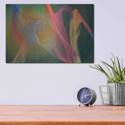 Luxe Metal Art 'Inverted Color In The Lines 9' by Irena Orlov Metal Wall Art,16x12