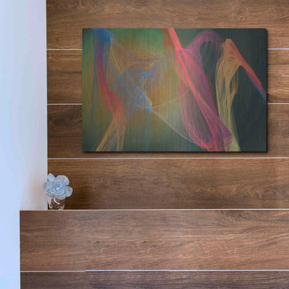 Luxe Metal Art 'Inverted Color In The Lines 9' by Irena Orlov Metal Wall Art,16x12