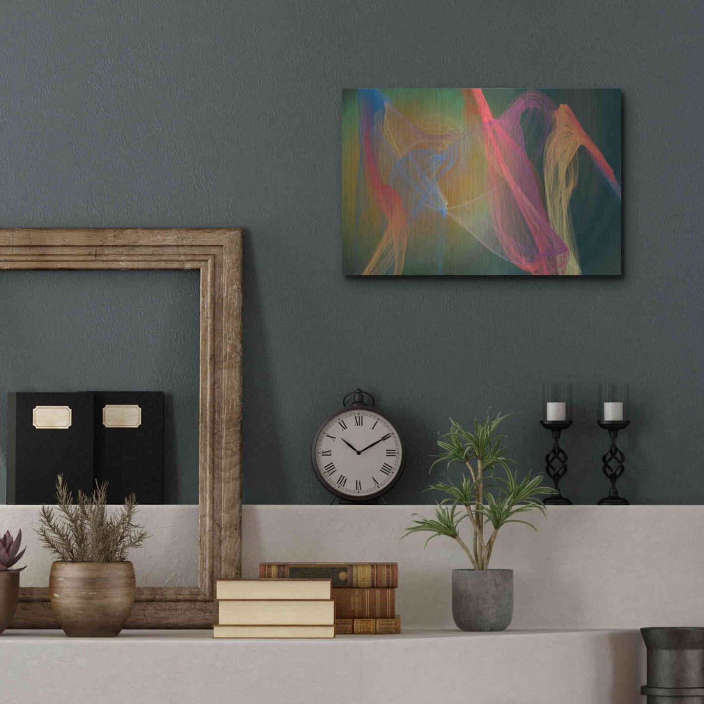 Luxe Metal Art 'Inverted Color In The Lines 9' by Irena Orlov Metal Wall Art,16x12