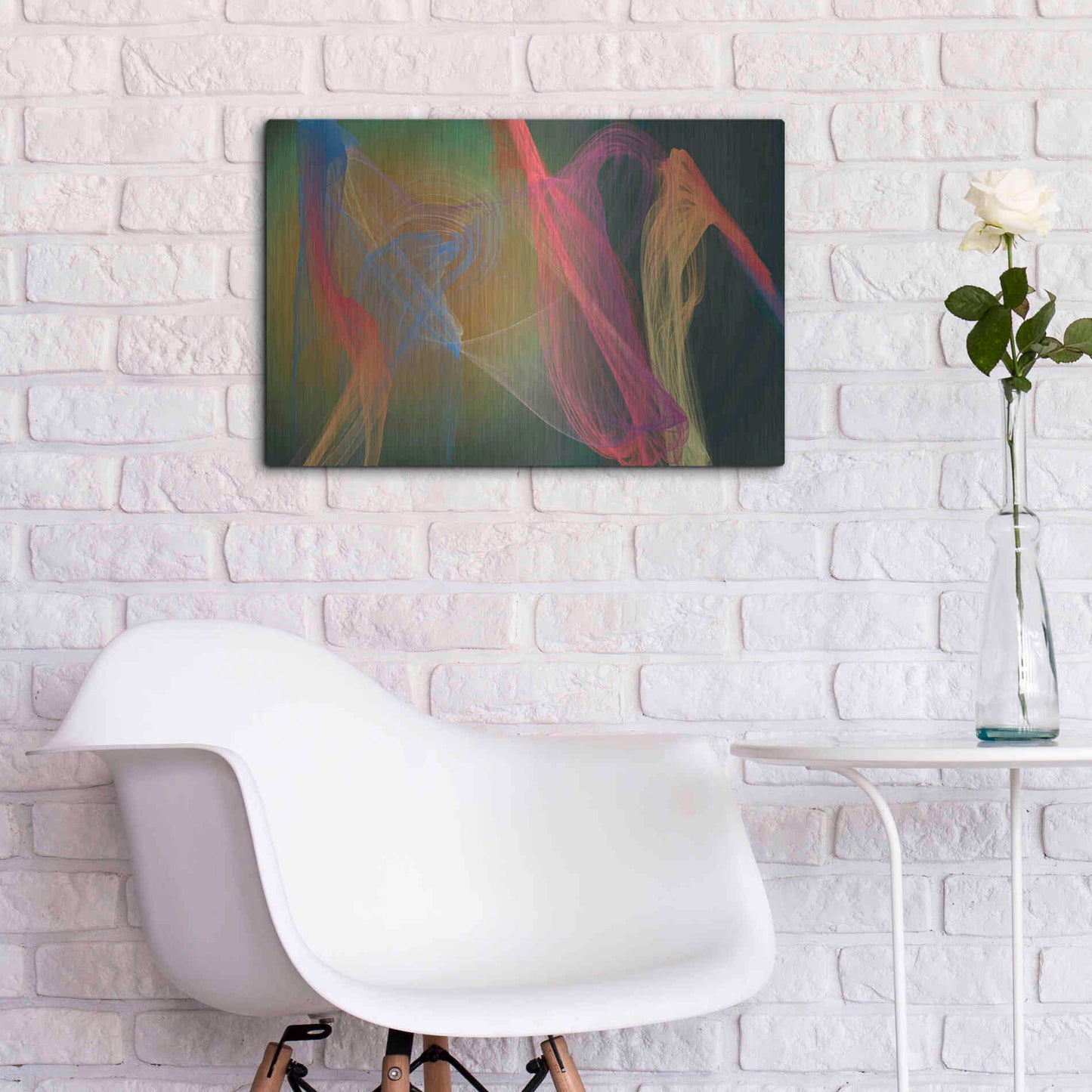 Luxe Metal Art 'Inverted Color In The Lines 9' by Irena Orlov Metal Wall Art,24x16