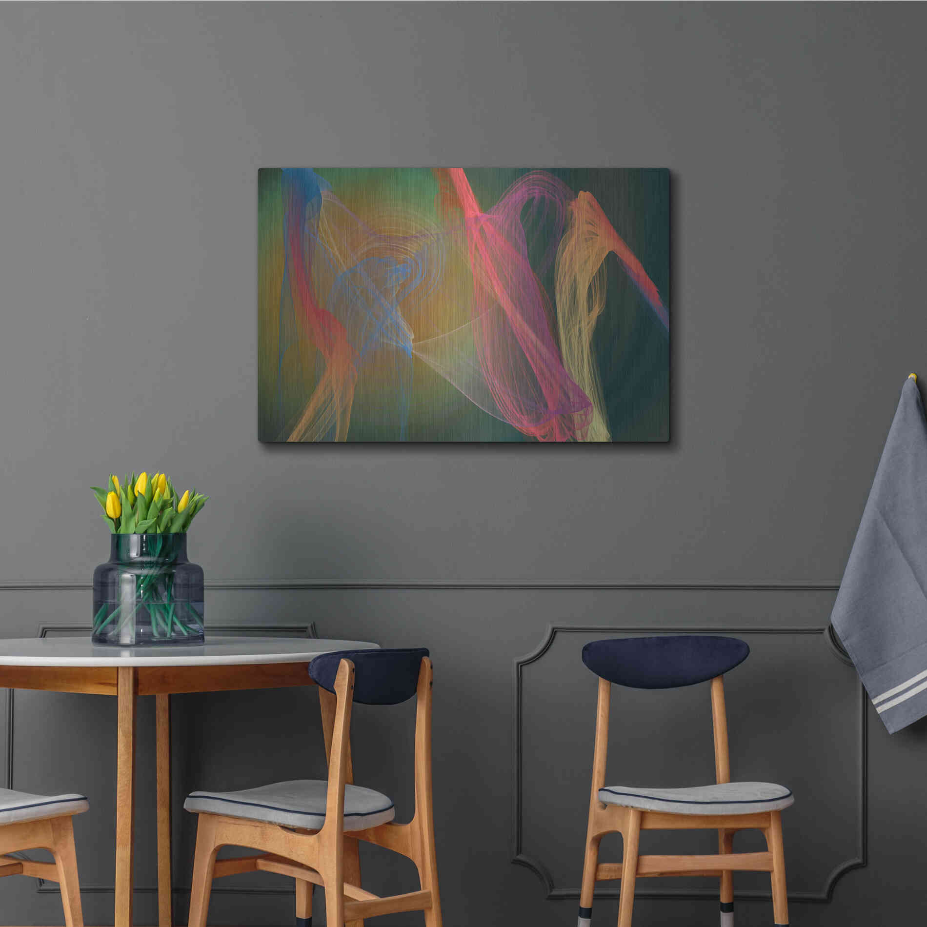 Luxe Metal Art 'Inverted Color In The Lines 9' by Irena Orlov Metal Wall Art,36x24