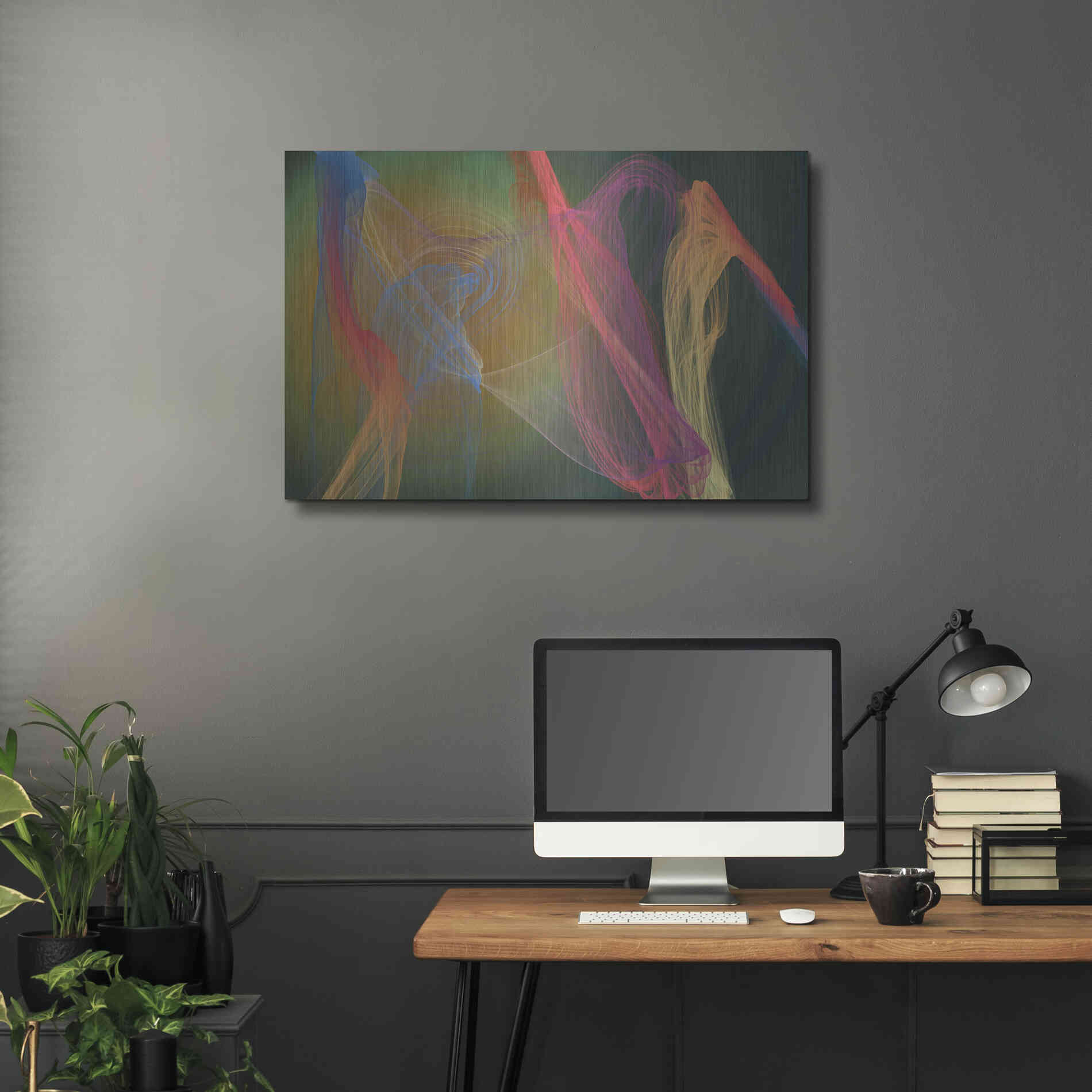Luxe Metal Art 'Inverted Color In The Lines 9' by Irena Orlov Metal Wall Art,36x24