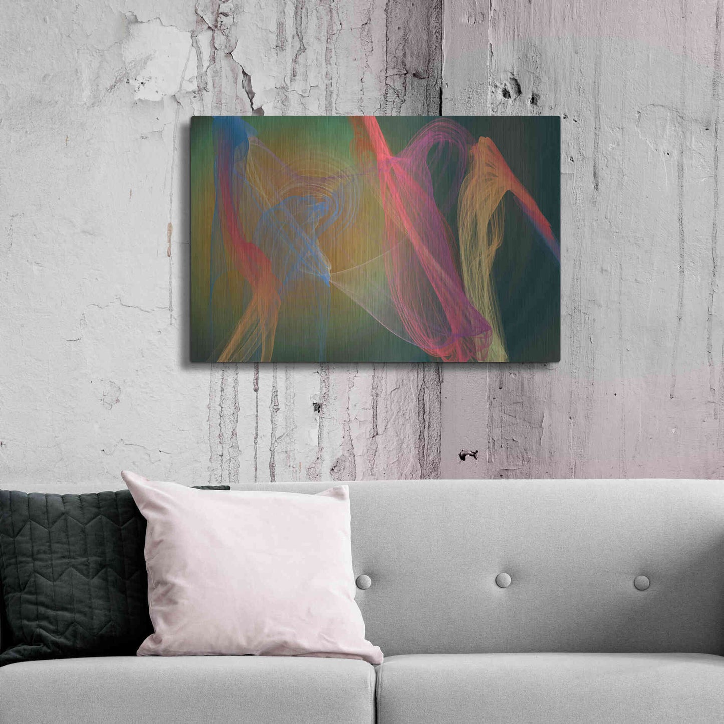 Luxe Metal Art 'Inverted Color In The Lines 9' by Irena Orlov Metal Wall Art,36x24
