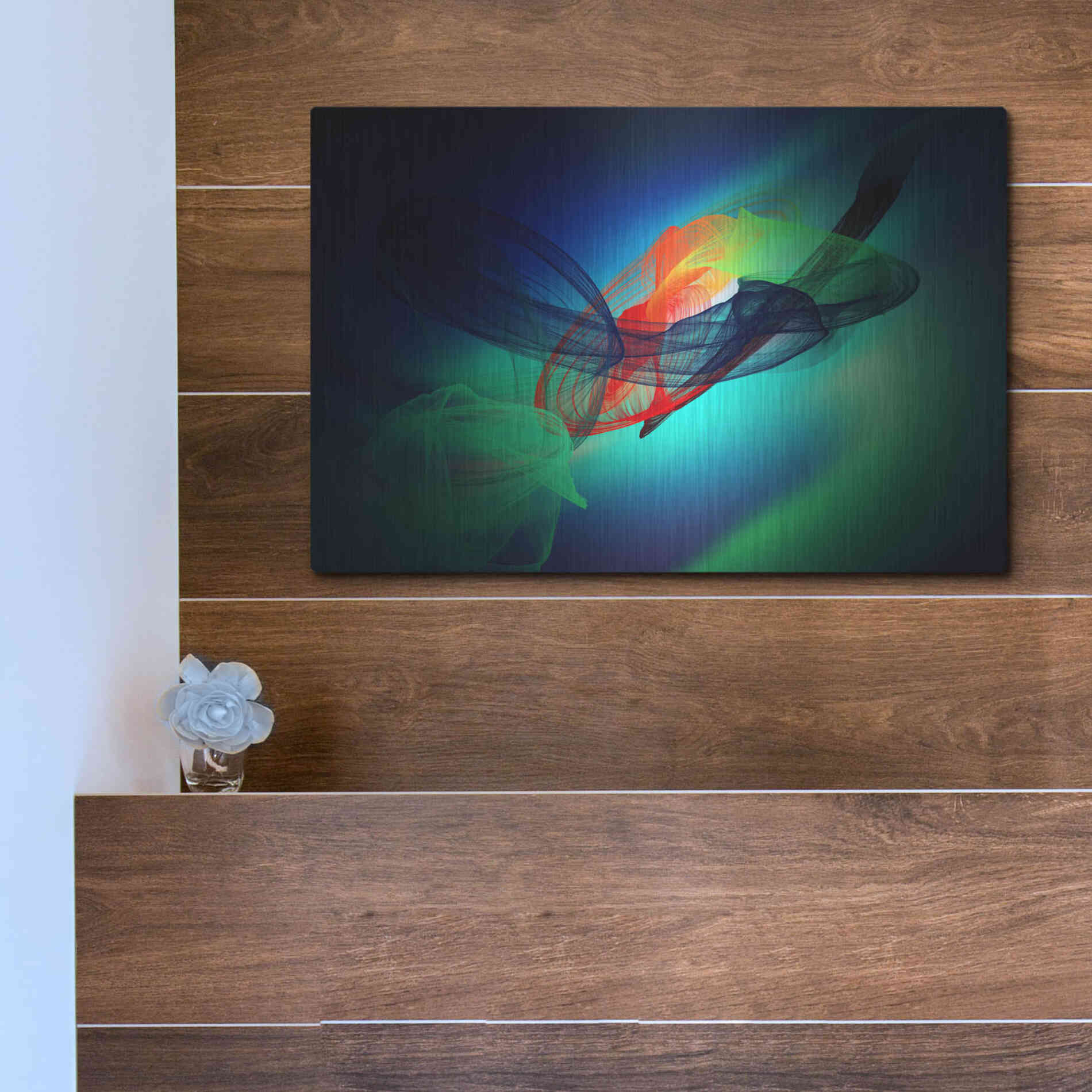 Luxe Metal Art 'Color In The Lines 13' by Irena Orlov, Metal Wall Art,16x12