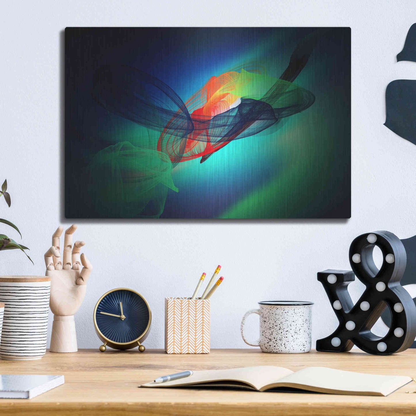 Luxe Metal Art 'Color In The Lines 13' by Irena Orlov, Metal Wall Art,16x12