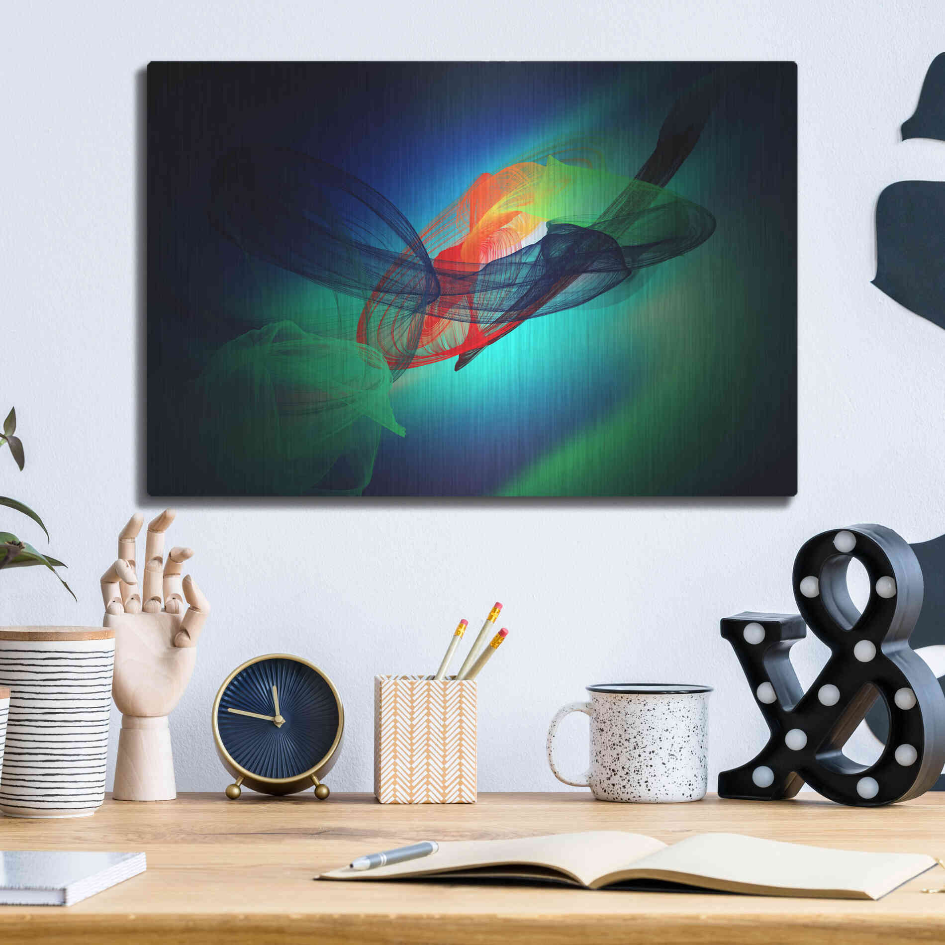 Luxe Metal Art 'Color In The Lines 13' by Irena Orlov, Metal Wall Art,16x12