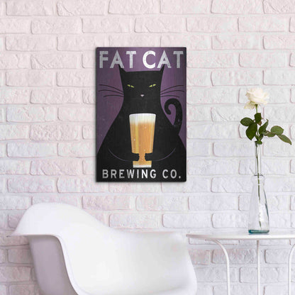 Luxe Metal Art 'Cat Brewing no City' by Ryan Fowler, Metal Wall Art,16x24