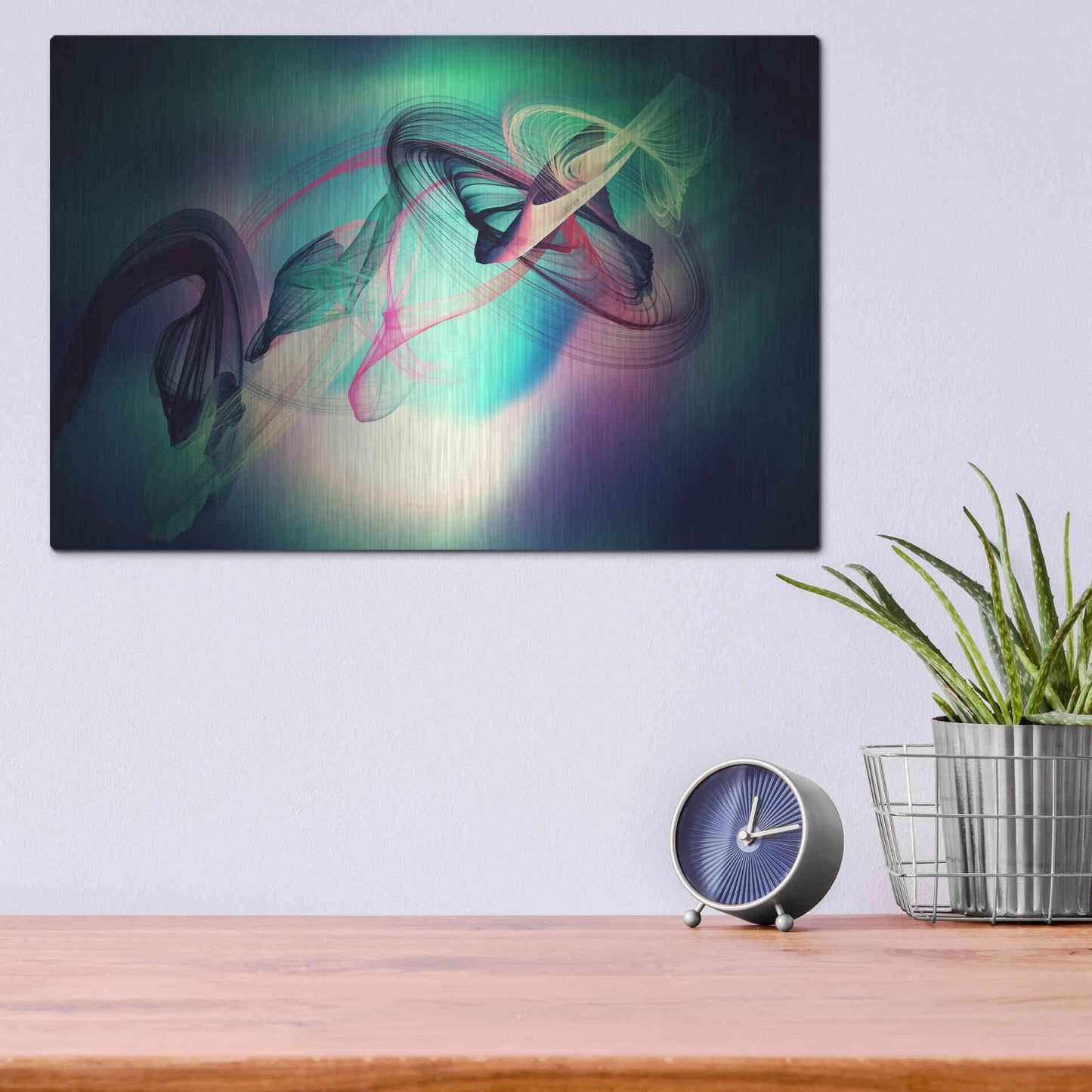 Luxe Metal Art 'Color In The Lines 18' by Irena Orlov, Metal Wall Art,16x12