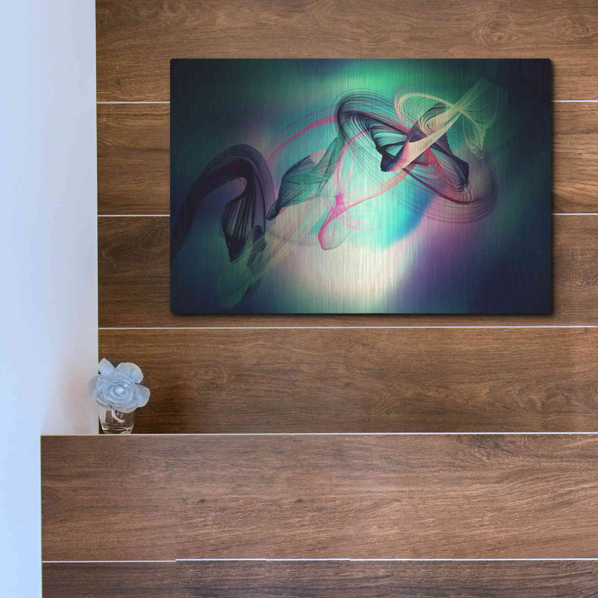 Luxe Metal Art 'Color In The Lines 18' by Irena Orlov, Metal Wall Art,16x12