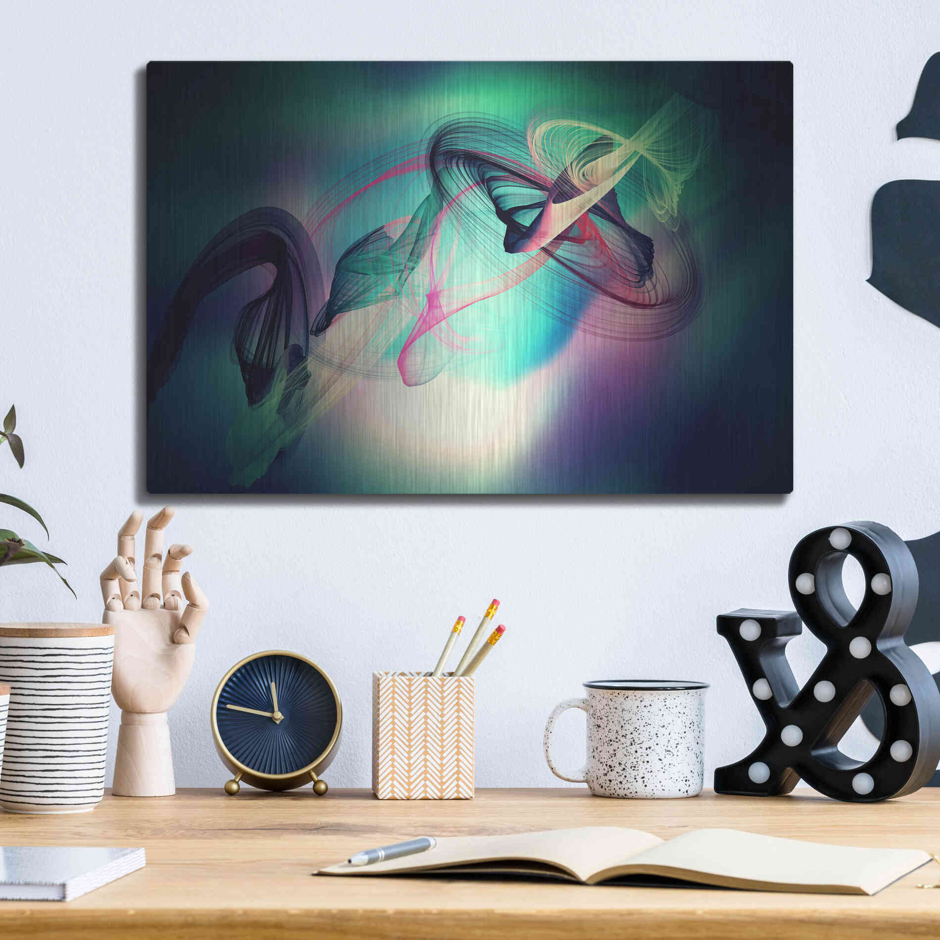 Luxe Metal Art 'Color In The Lines 18' by Irena Orlov, Metal Wall Art,16x12