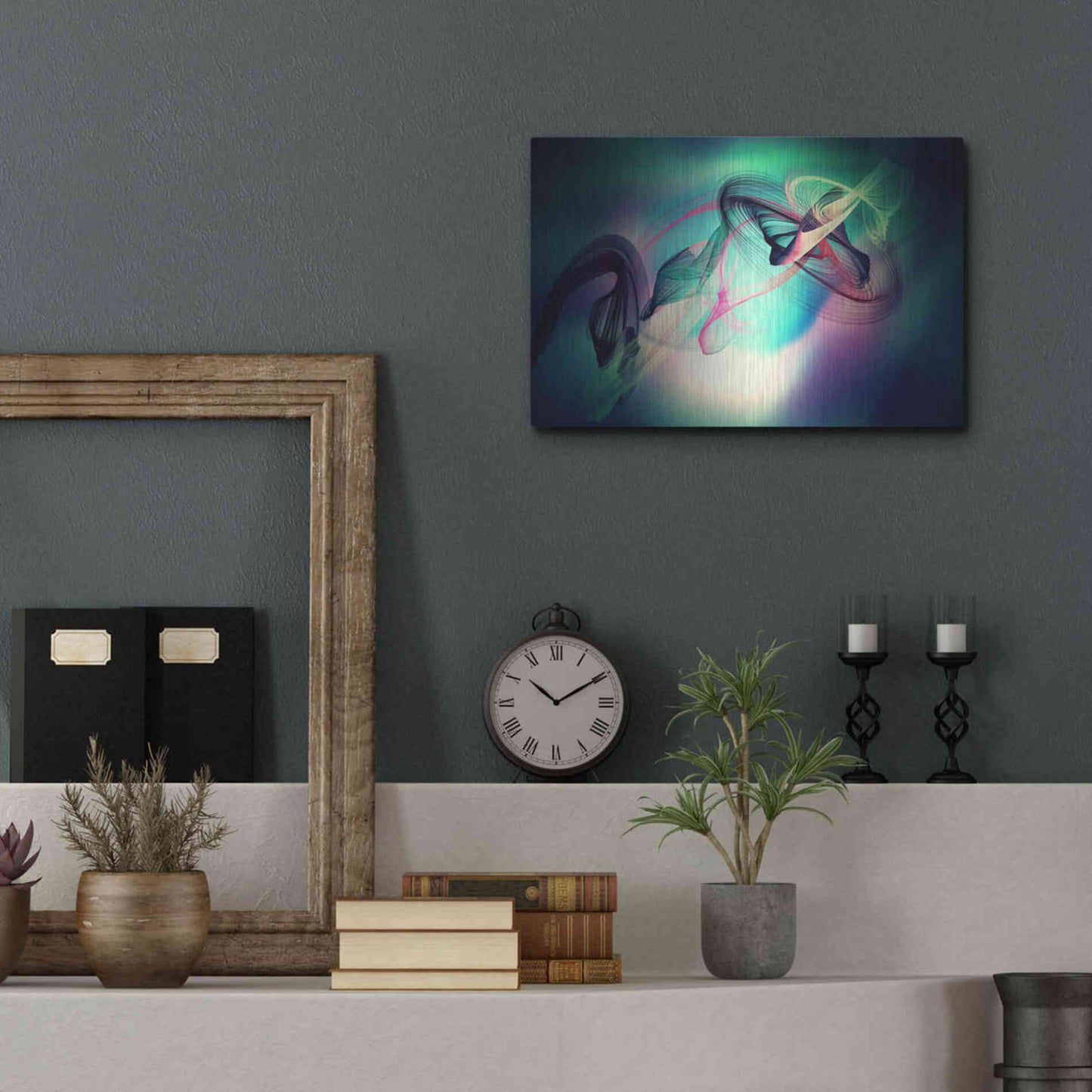 Luxe Metal Art 'Color In The Lines 18' by Irena Orlov, Metal Wall Art,16x12