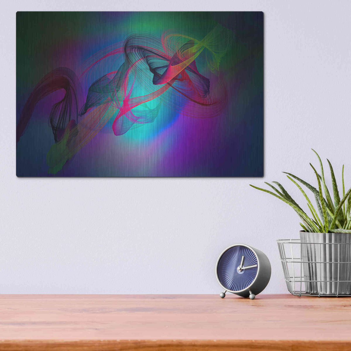 Luxe Metal Art 'Color In The Lines 19' by Irena Orlov, Metal Wall Art,16x12