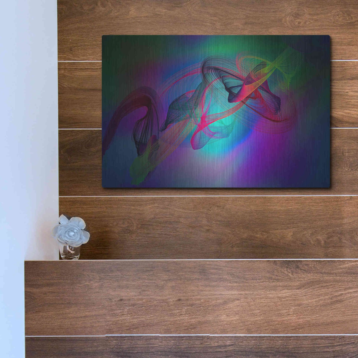 Luxe Metal Art 'Color In The Lines 19' by Irena Orlov, Metal Wall Art,16x12