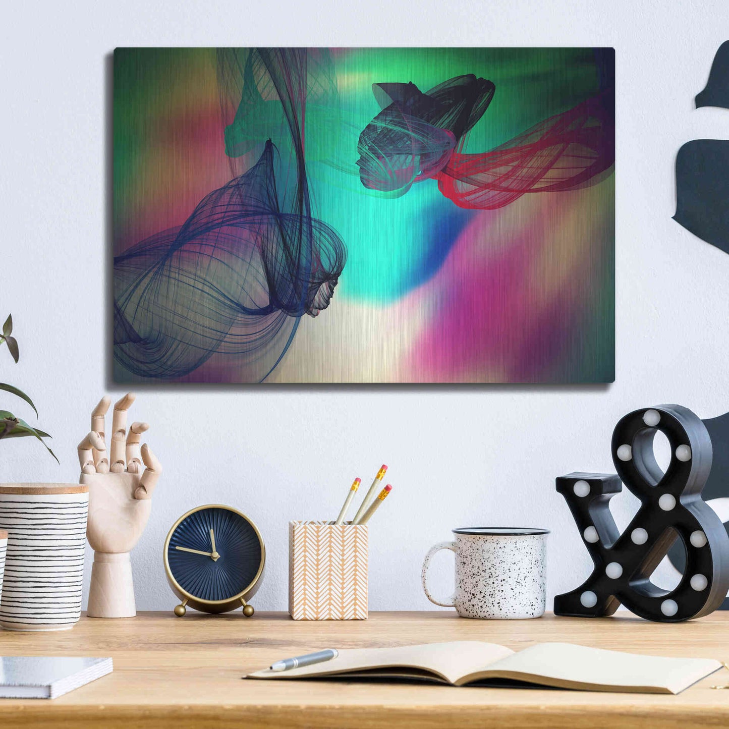 Luxe Metal Art 'Color In The Lines 21' by Irena Orlov, Metal Wall Art,16x12