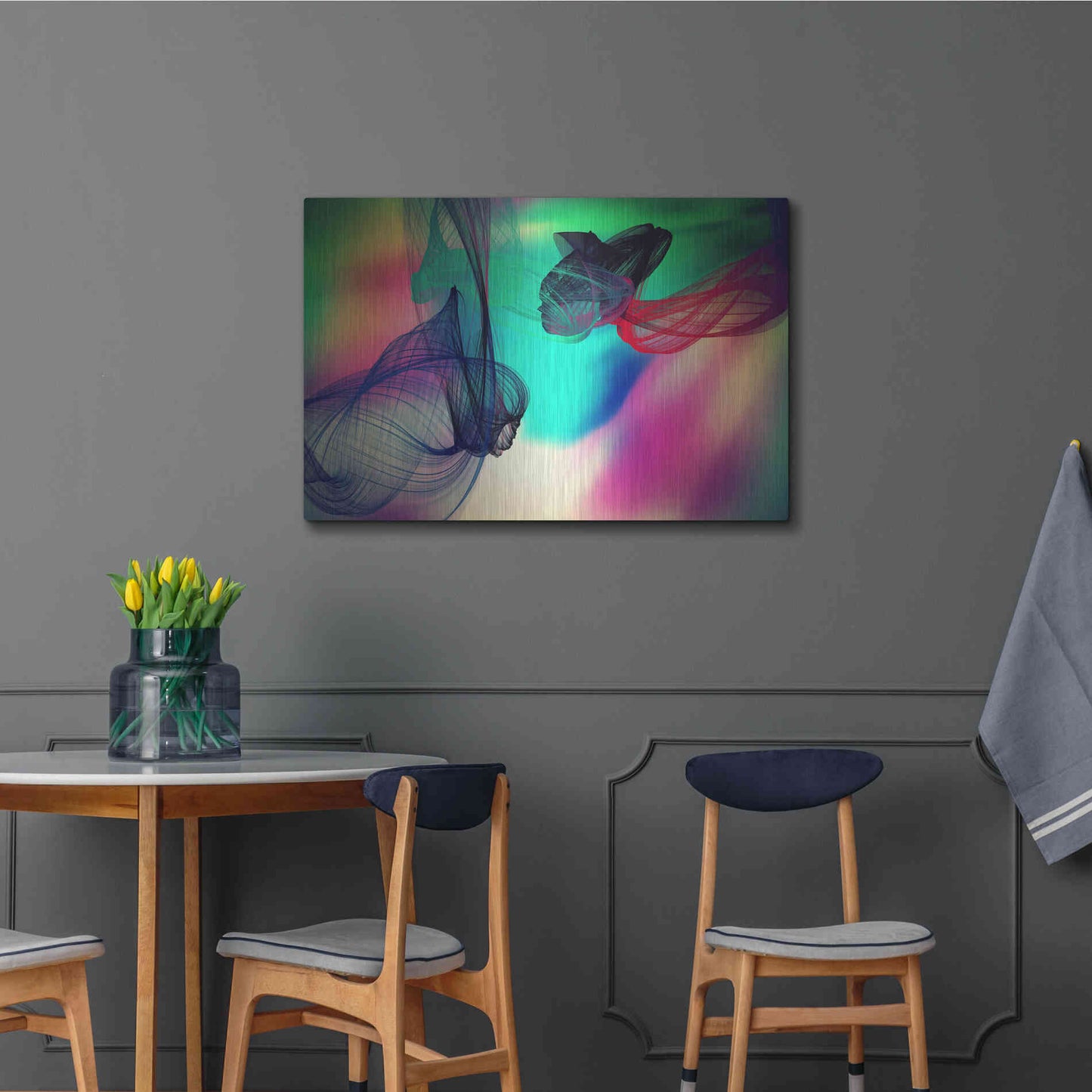 Luxe Metal Art 'Color In The Lines 21' by Irena Orlov, Metal Wall Art,36x24