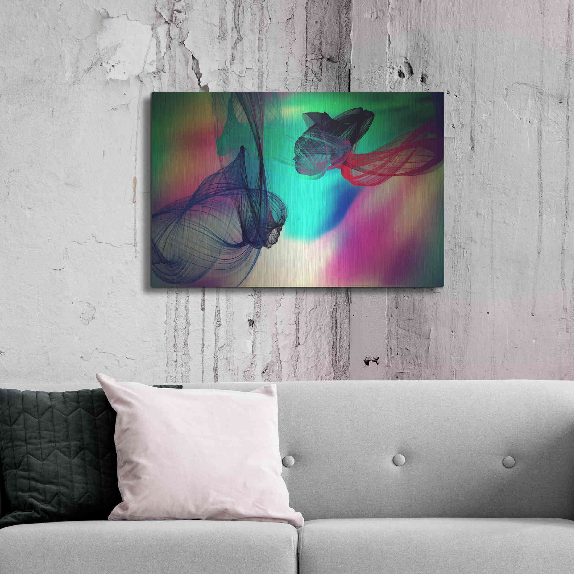 Luxe Metal Art 'Color In The Lines 21' by Irena Orlov, Metal Wall Art,36x24