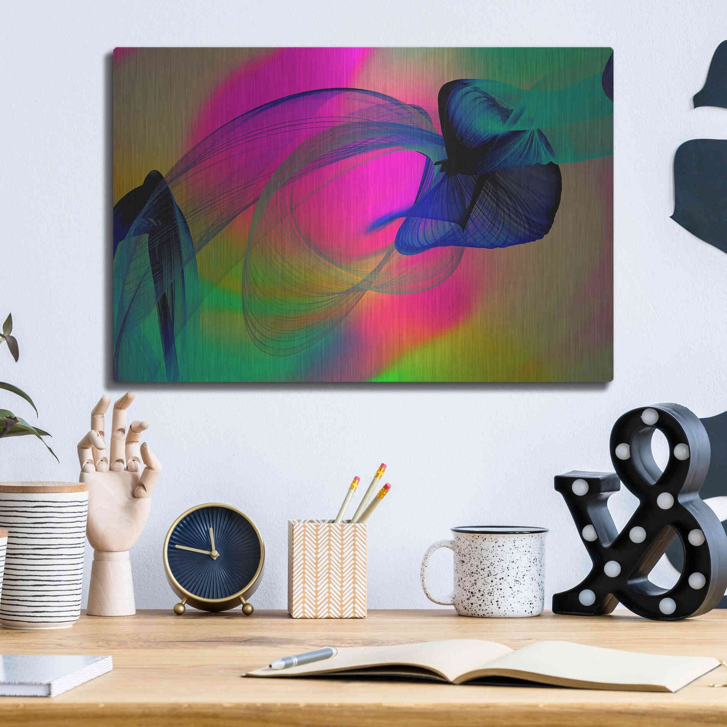 Luxe Metal Art 'Color In The Lines 22' by Irena Orlov, Metal Wall Art,16x12