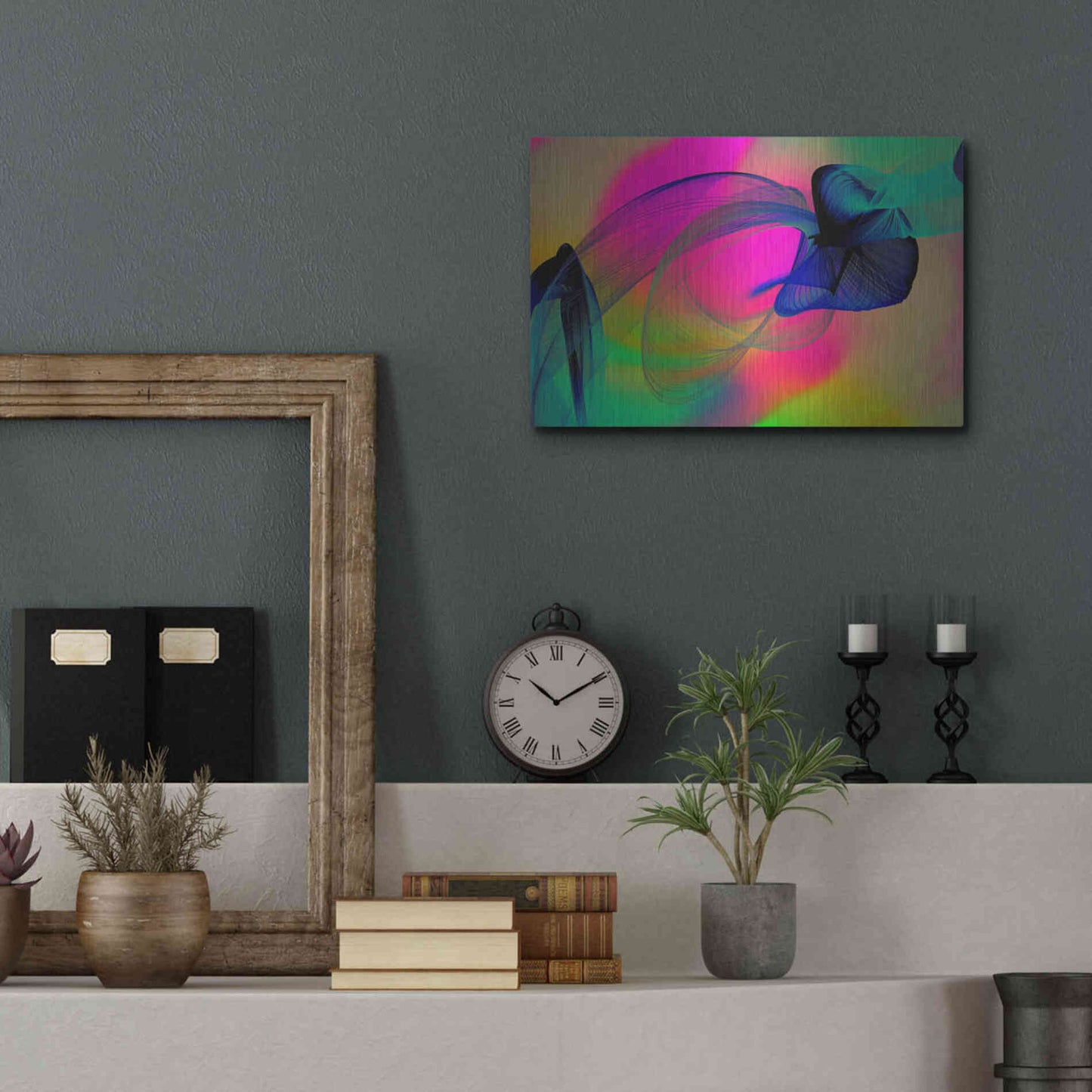 Luxe Metal Art 'Color In The Lines 22' by Irena Orlov, Metal Wall Art,16x12