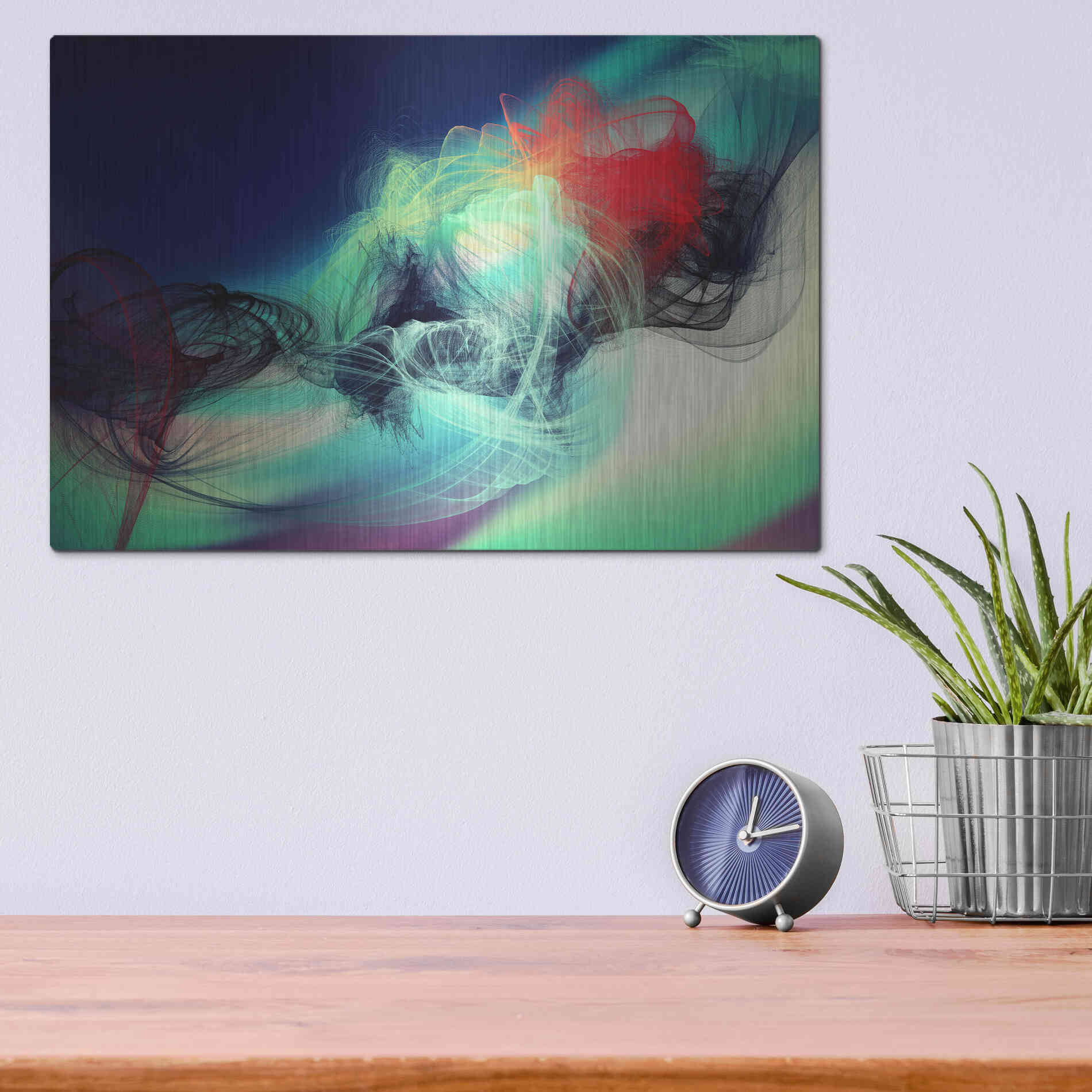 Luxe Metal Art 'Color In The Lines 23' by Irena Orlov, Metal Wall Art,16x12