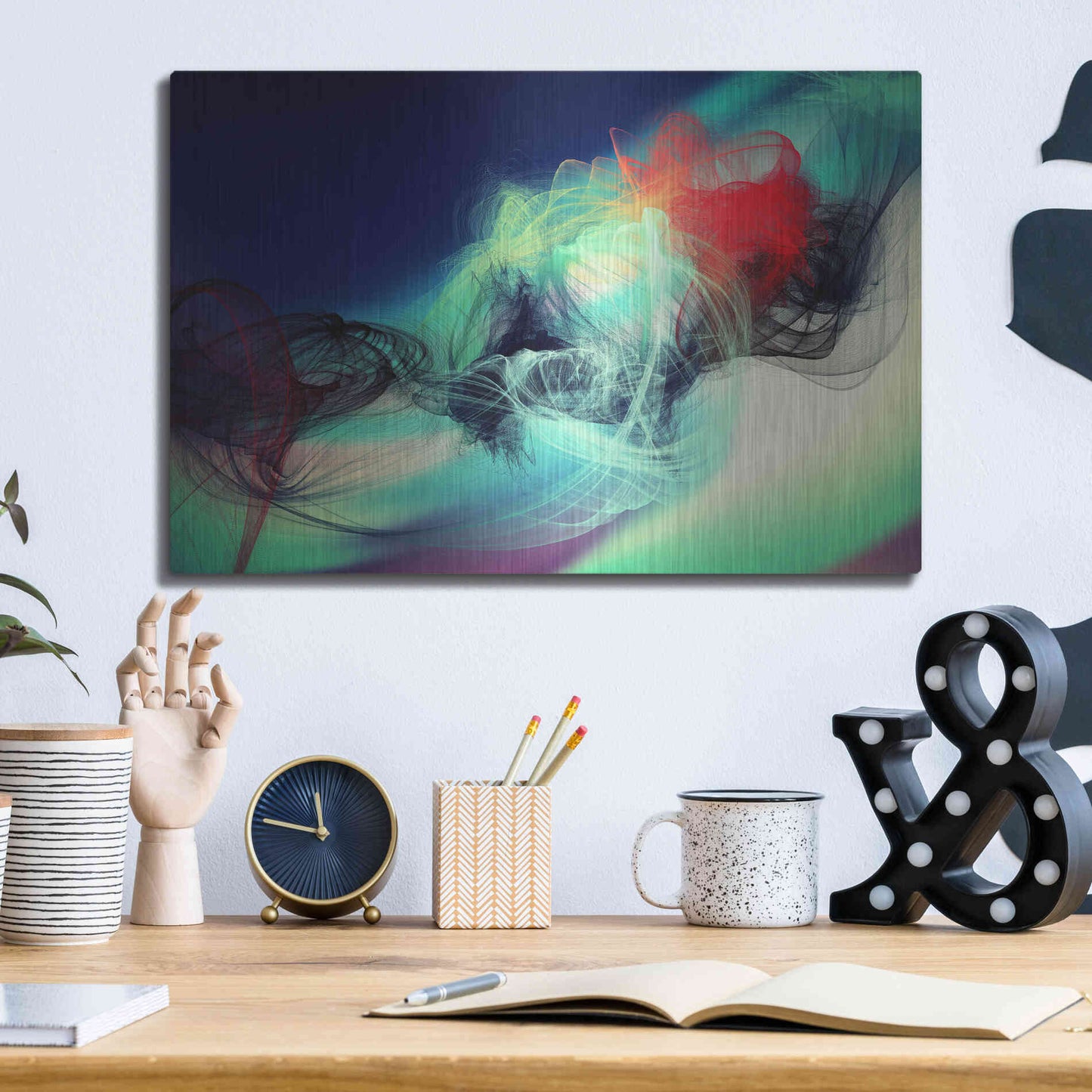 Luxe Metal Art 'Color In The Lines 23' by Irena Orlov, Metal Wall Art,16x12