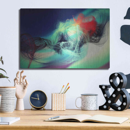 Luxe Metal Art 'Color In The Lines 23' by Irena Orlov, Metal Wall Art,16x12