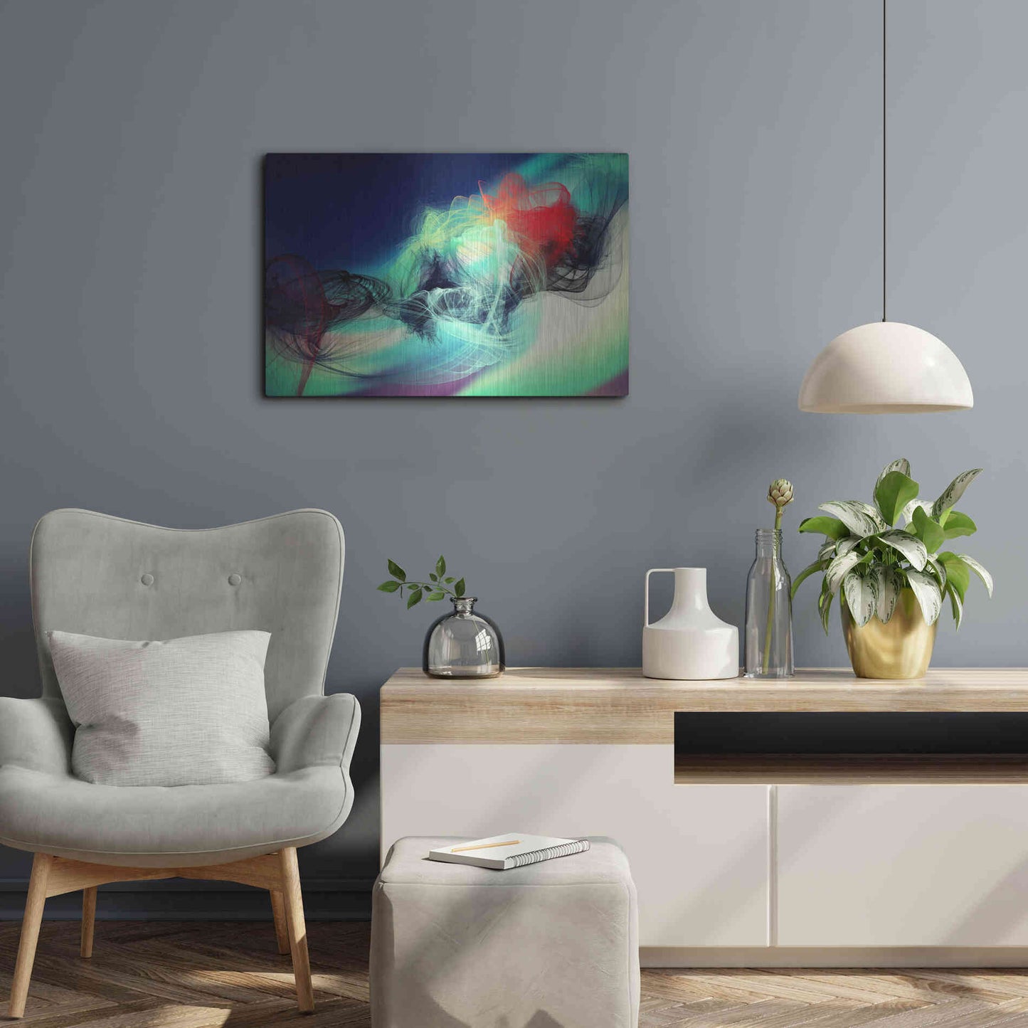 Luxe Metal Art 'Color In The Lines 23' by Irena Orlov, Metal Wall Art,24x16