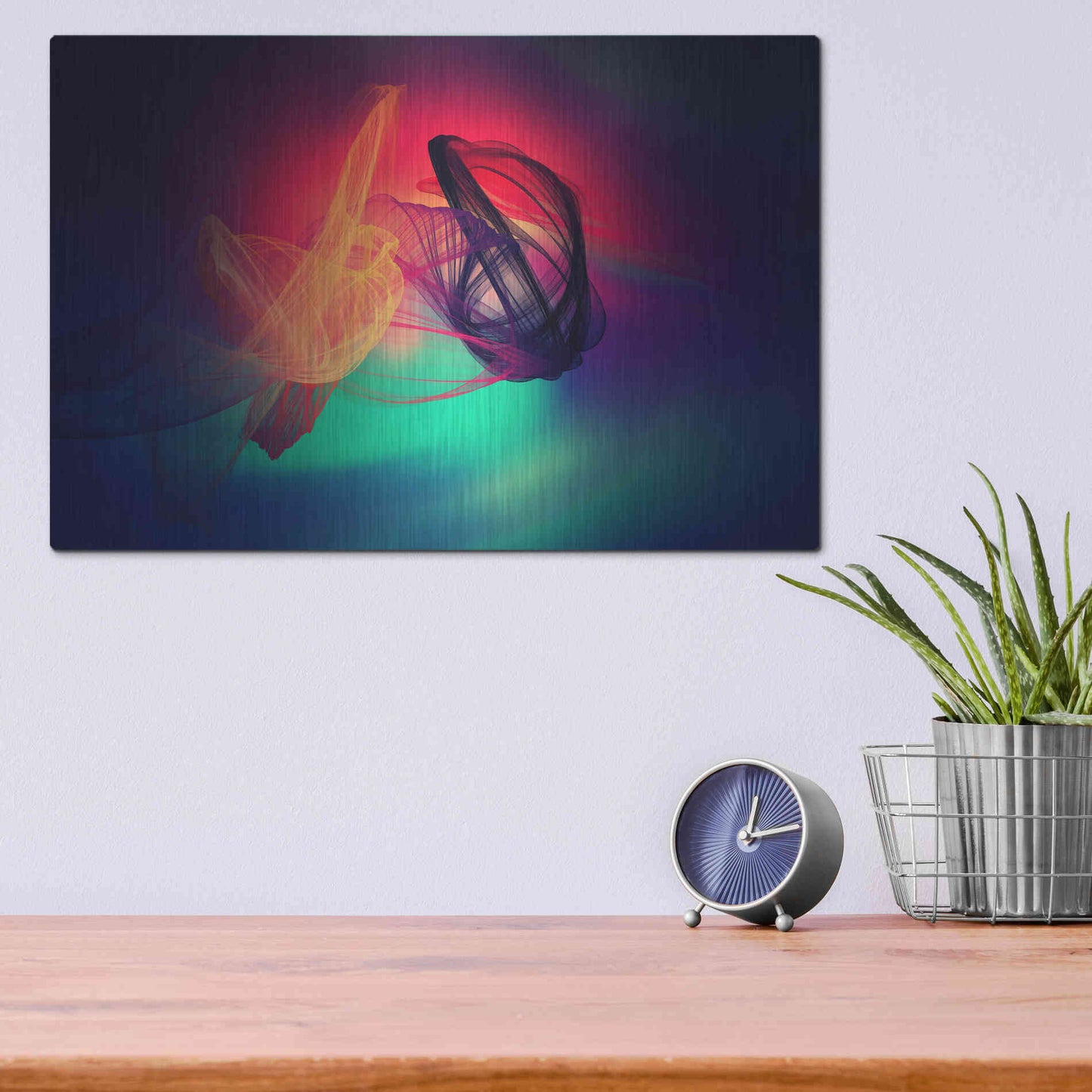 Luxe Metal Art 'Color In The Lines 24' by Irena Orlov, Metal Wall Art,16x12