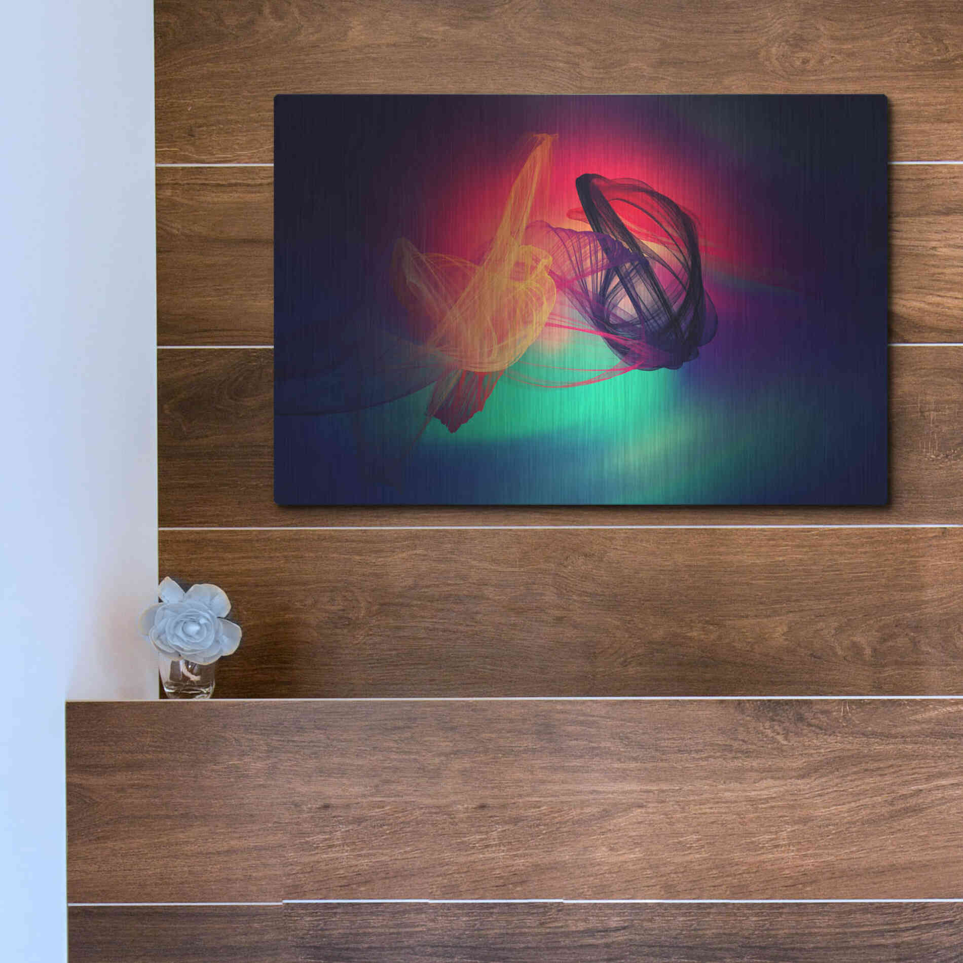 Luxe Metal Art 'Color In The Lines 24' by Irena Orlov, Metal Wall Art,16x12