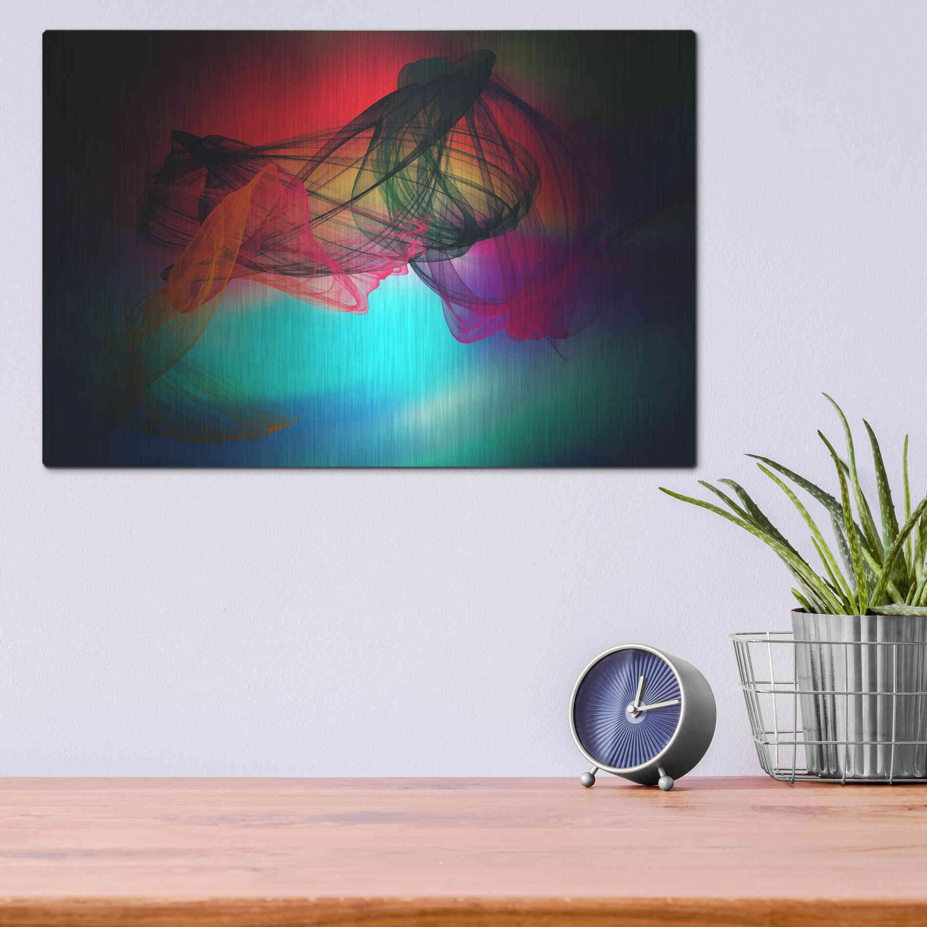 Luxe Metal Art 'Color In The Lines 25' by Irena Orlov, Metal Wall Art,16x12