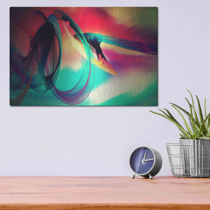 Luxe Metal Art 'Color In The Lines 27' by Irena Orlov, Metal Wall Art,16x12