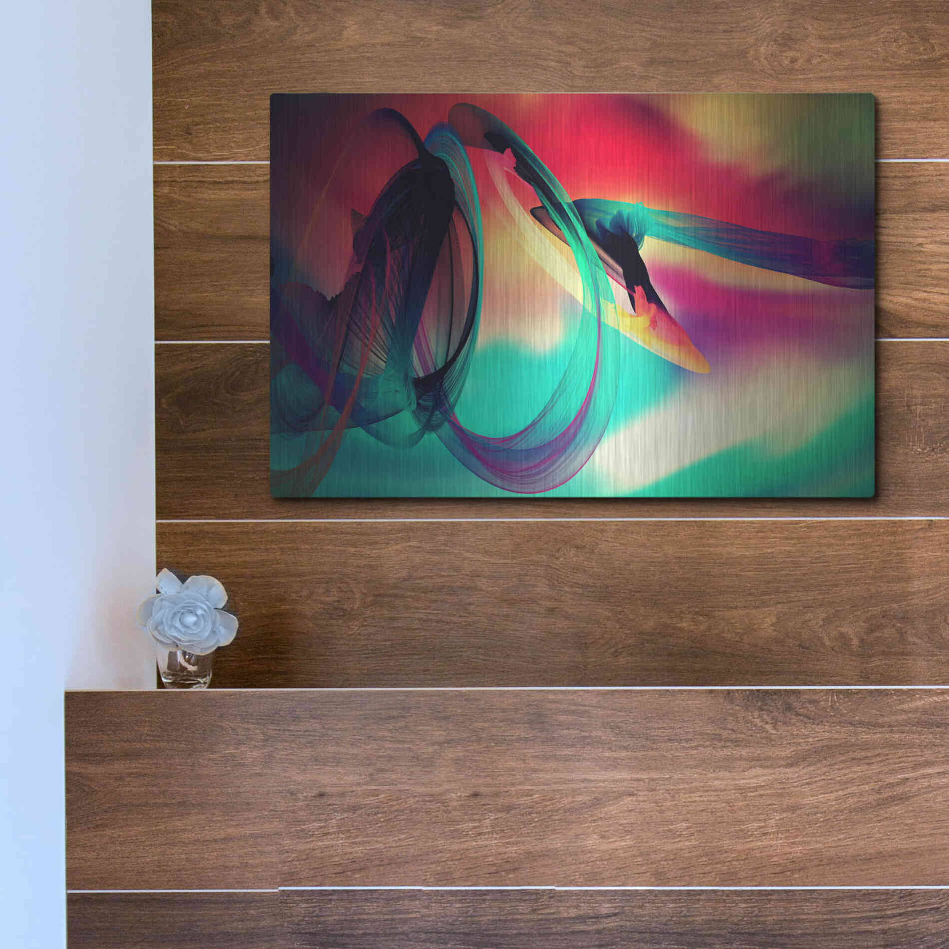 Luxe Metal Art 'Color In The Lines 27' by Irena Orlov, Metal Wall Art,16x12