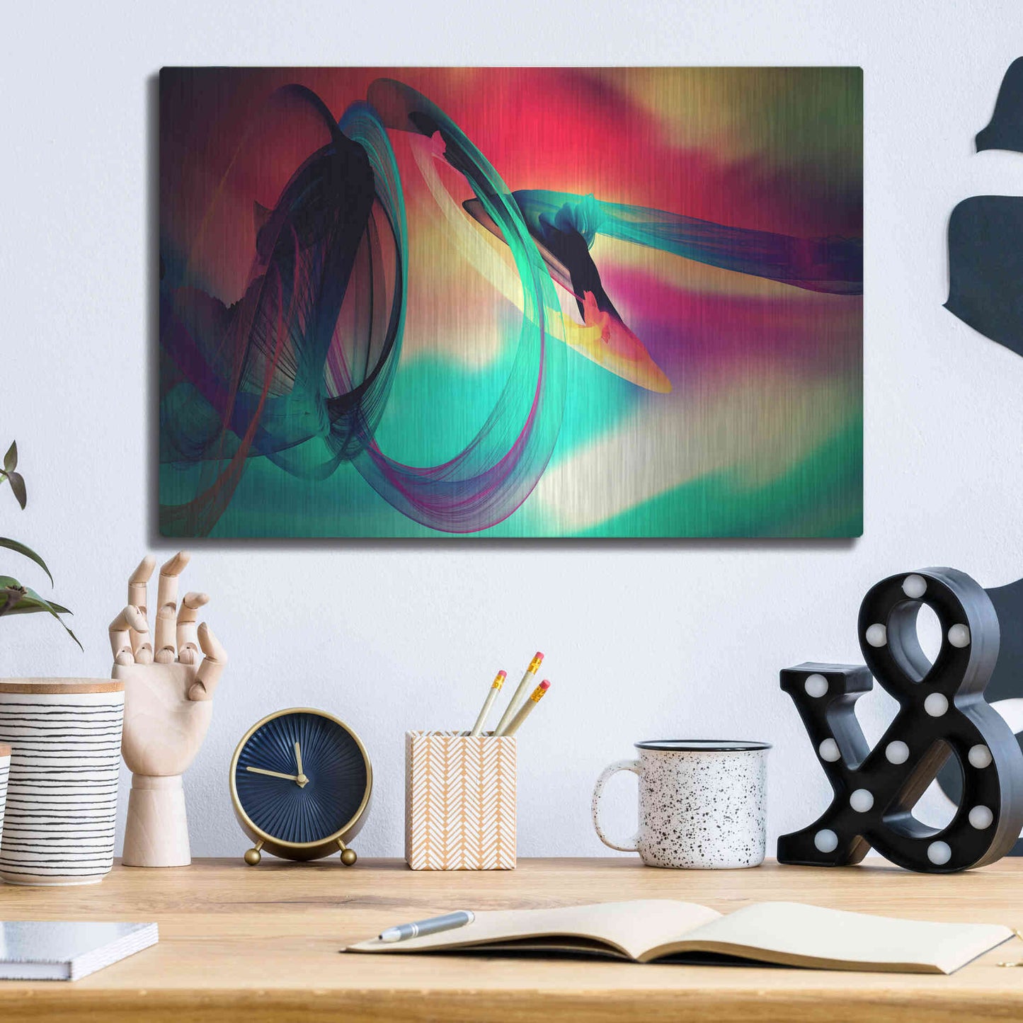 Luxe Metal Art 'Color In The Lines 27' by Irena Orlov, Metal Wall Art,16x12