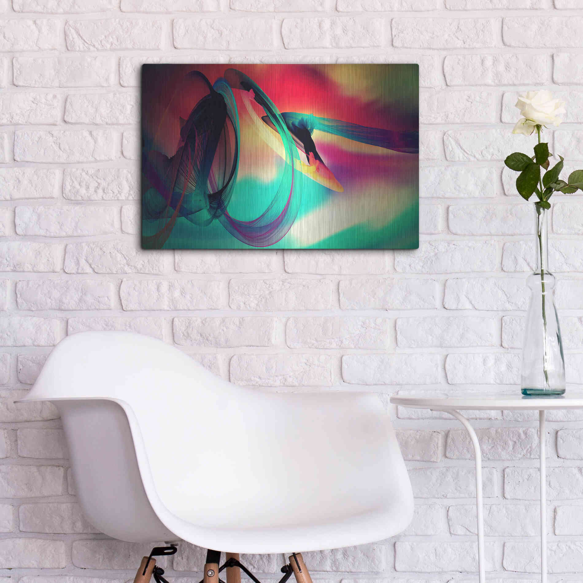 Luxe Metal Art 'Color In The Lines 27' by Irena Orlov, Metal Wall Art,24x16