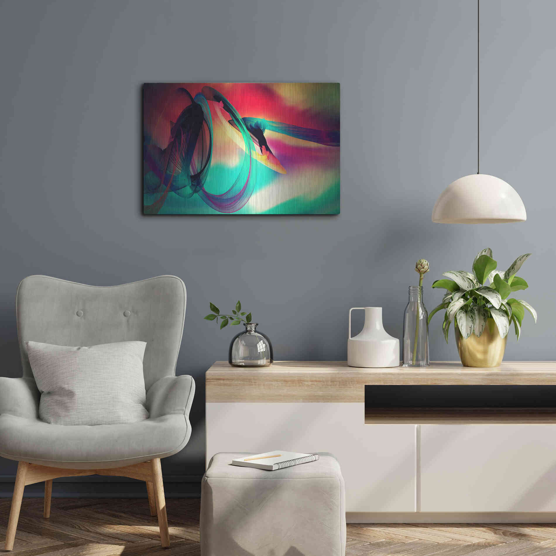 Luxe Metal Art 'Color In The Lines 27' by Irena Orlov, Metal Wall Art,24x16