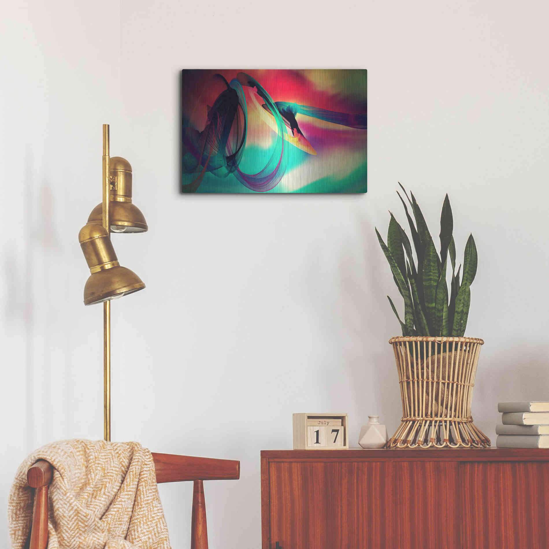 Luxe Metal Art 'Color In The Lines 27' by Irena Orlov, Metal Wall Art,24x16