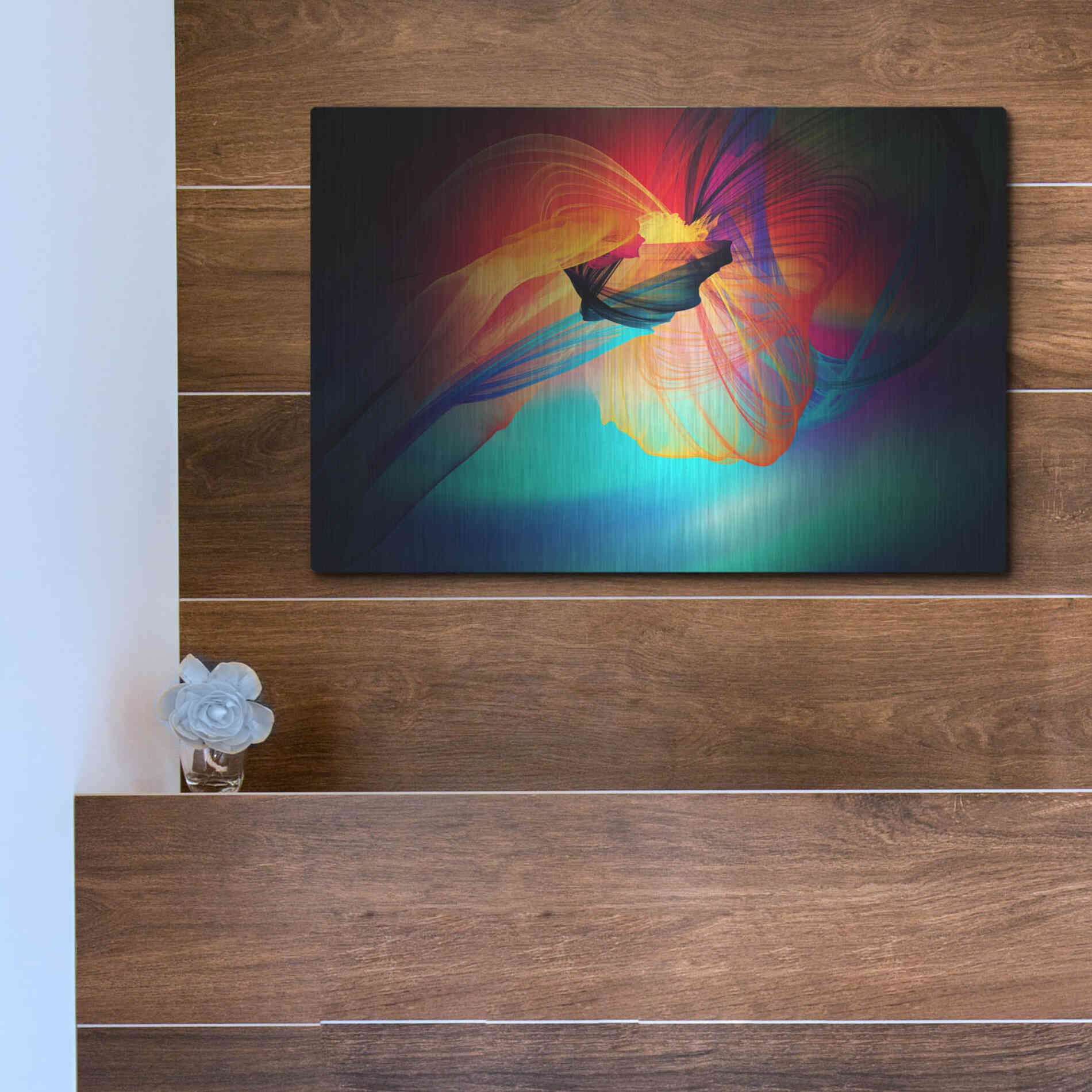 Luxe Metal Art 'Color In The Lines 28' by Irena Orlov, Metal Wall Art,16x12