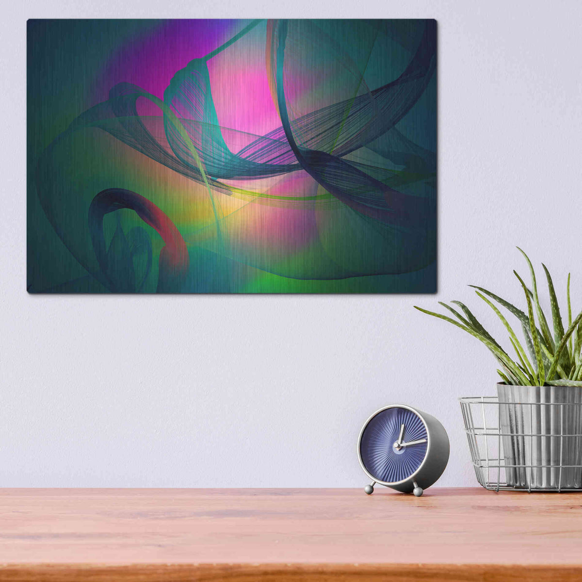 Luxe Metal Art 'Color In The Lines 29' by Irena Orlov, Metal Wall Art,16x12