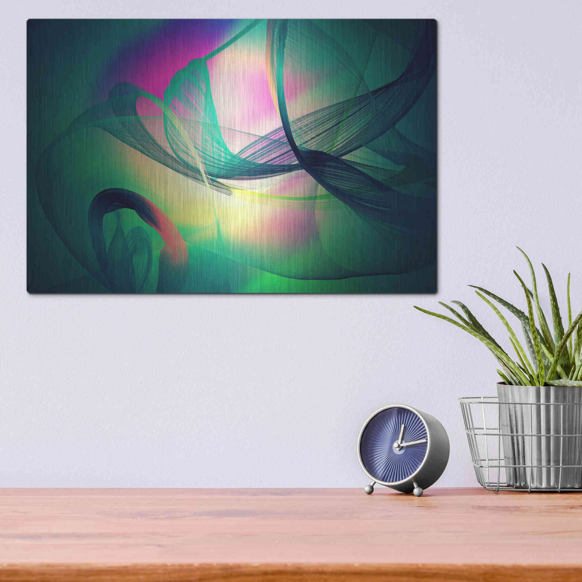 Luxe Metal Art 'Color In The Lines 30' by Irena Orlov, Metal Wall Art,16x12