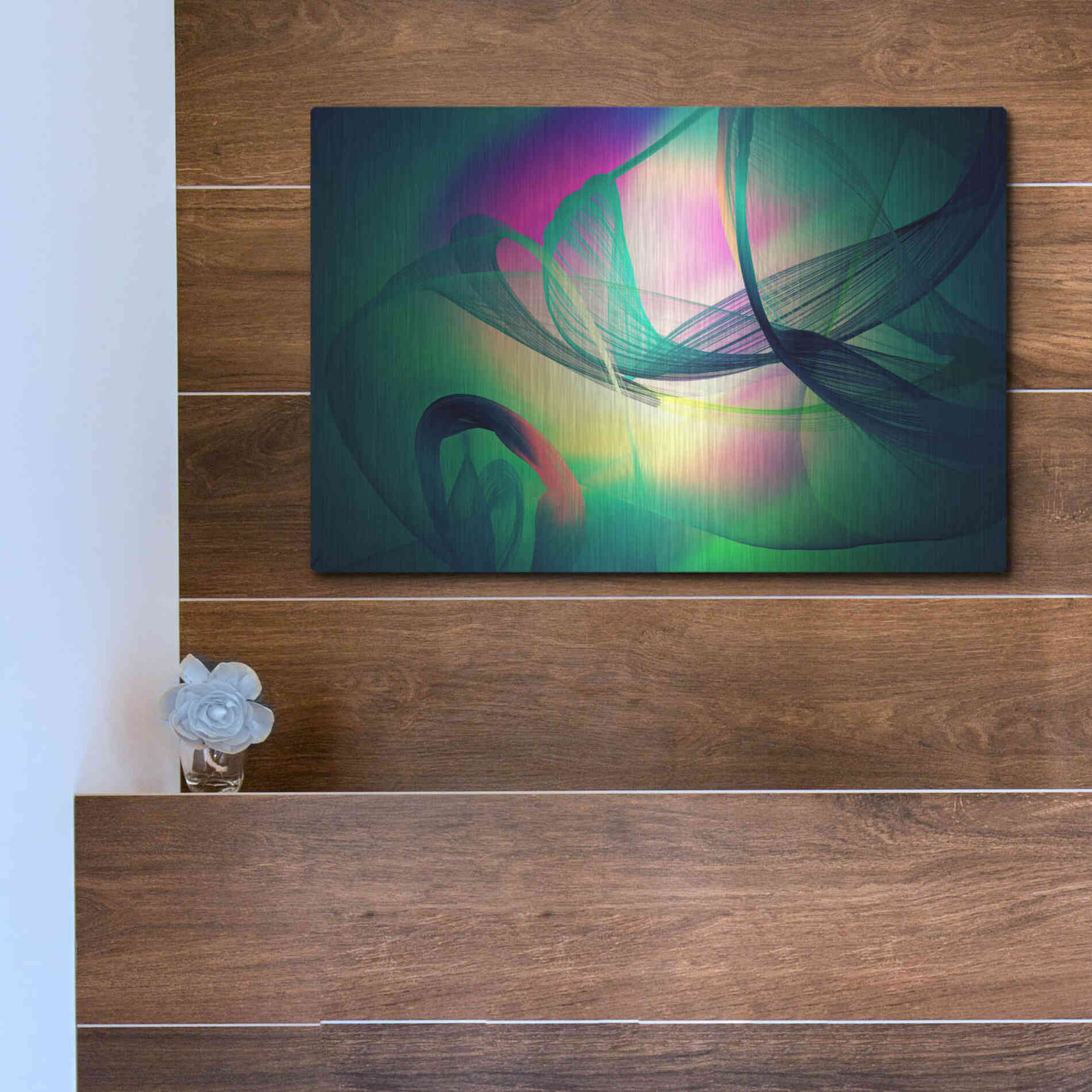 Luxe Metal Art 'Color In The Lines 30' by Irena Orlov, Metal Wall Art,16x12