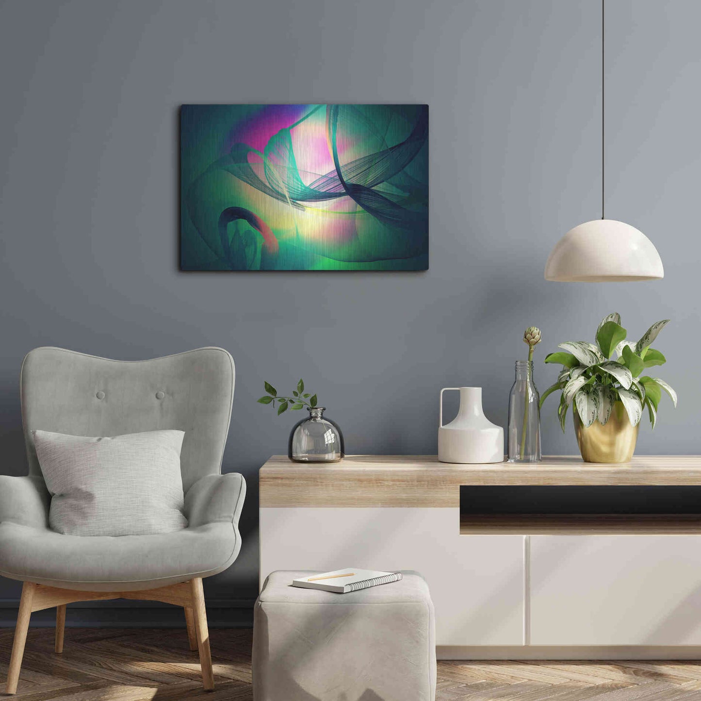 Luxe Metal Art 'Color In The Lines 30' by Irena Orlov, Metal Wall Art,24x16