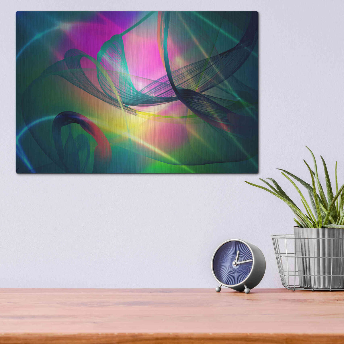 Luxe Metal Art 'Color In The Lines 32' by Irena Orlov, Metal Wall Art,16x12