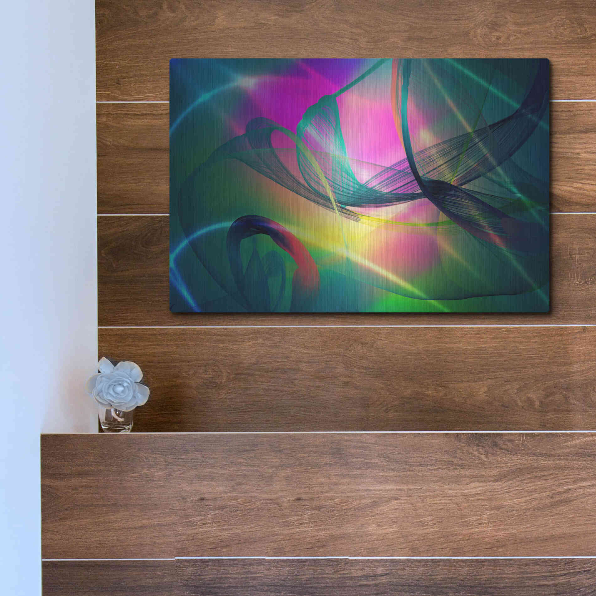 Luxe Metal Art 'Color In The Lines 32' by Irena Orlov, Metal Wall Art,16x12