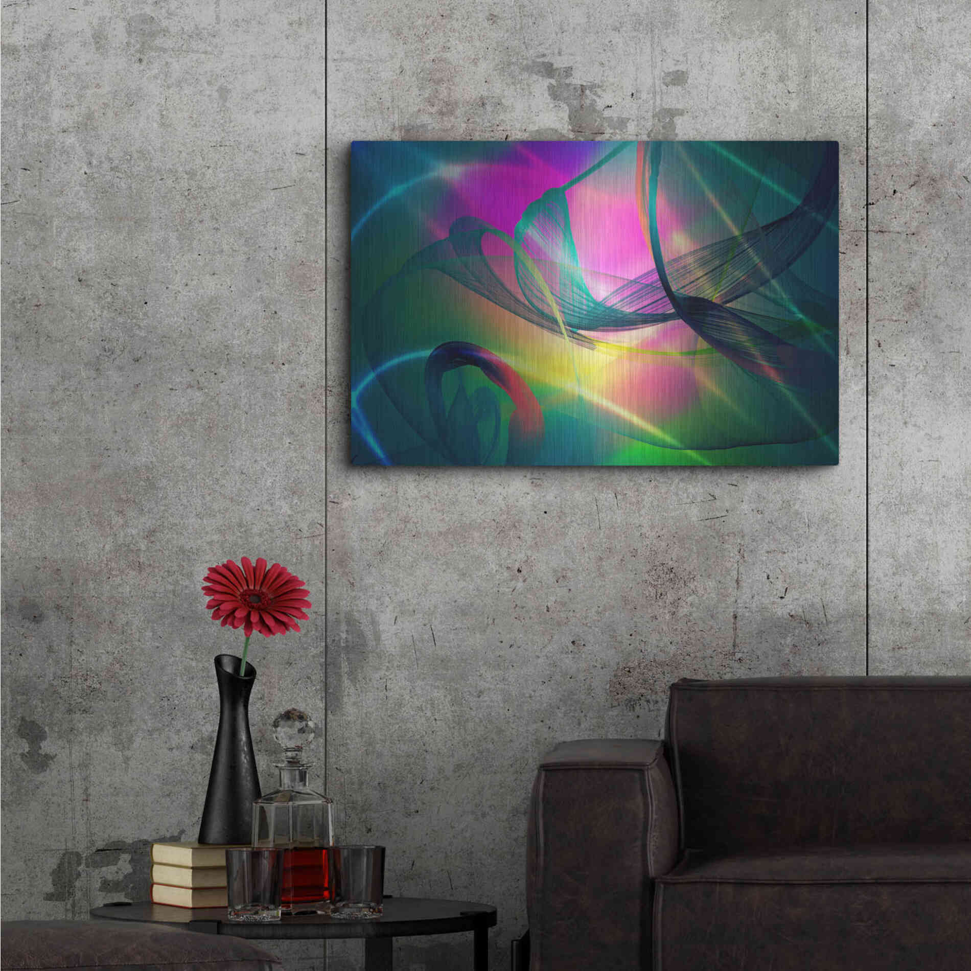 Luxe Metal Art 'Color In The Lines 32' by Irena Orlov, Metal Wall Art,36x24