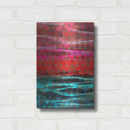 Luxe Metal Art 'Colorful Geometric Shapes' by Irena Orlov, Metal Wall Art,12x16