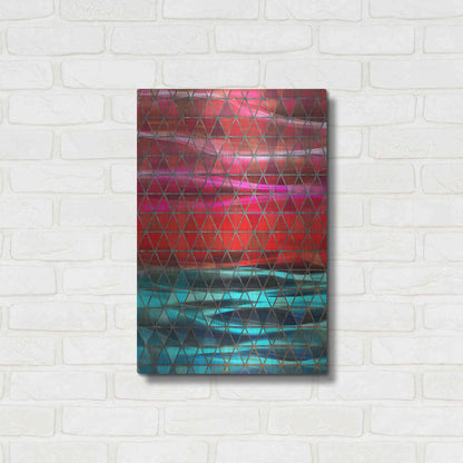 Luxe Metal Art 'Colorful Geometric Shapes' by Irena Orlov, Metal Wall Art,16x24